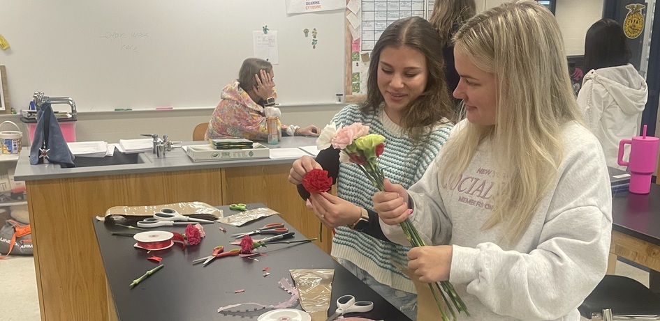 Students Preparing Carnations